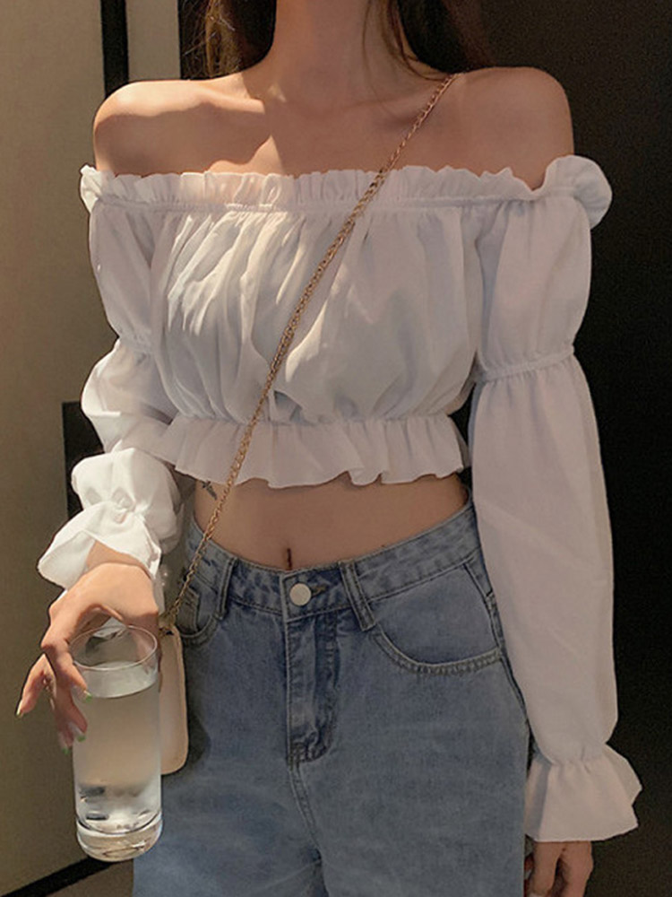 Top Sexy para mujer, blusa con - Blouse Off Shoulder reseña y precio