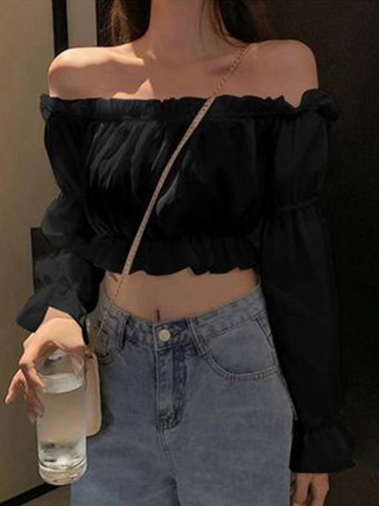 Top Sexy para mujer, blusa con - Blouse Off Shoulder reseña y precio