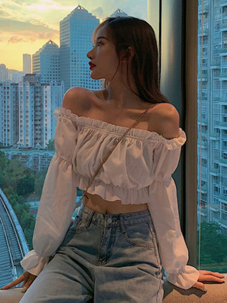 Top Sexy para mujer, blusa con - Blouse Off Shoulder reseña y precio